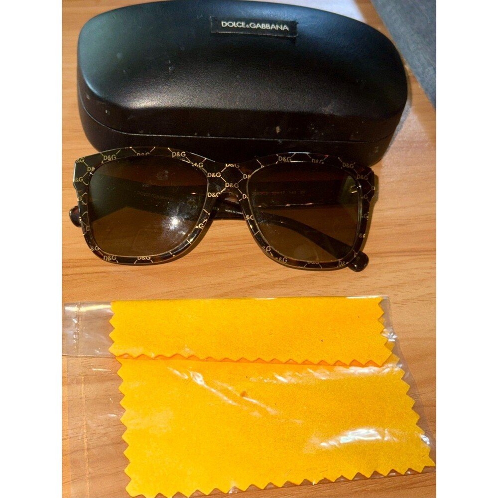 Dolce & Gabbana Sunglasses DG 4158P Tortoise Gold Logo Frames Clamshell Case
